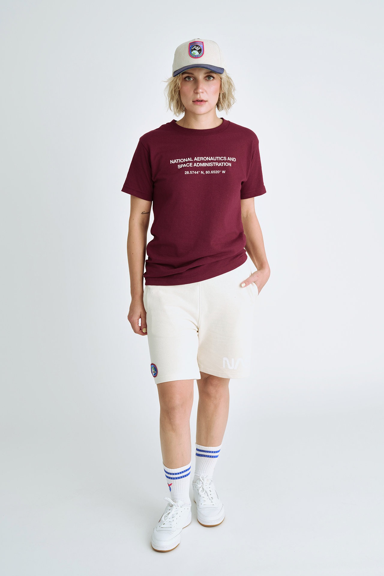 NASA Printed T-Shirt Maroon - detail