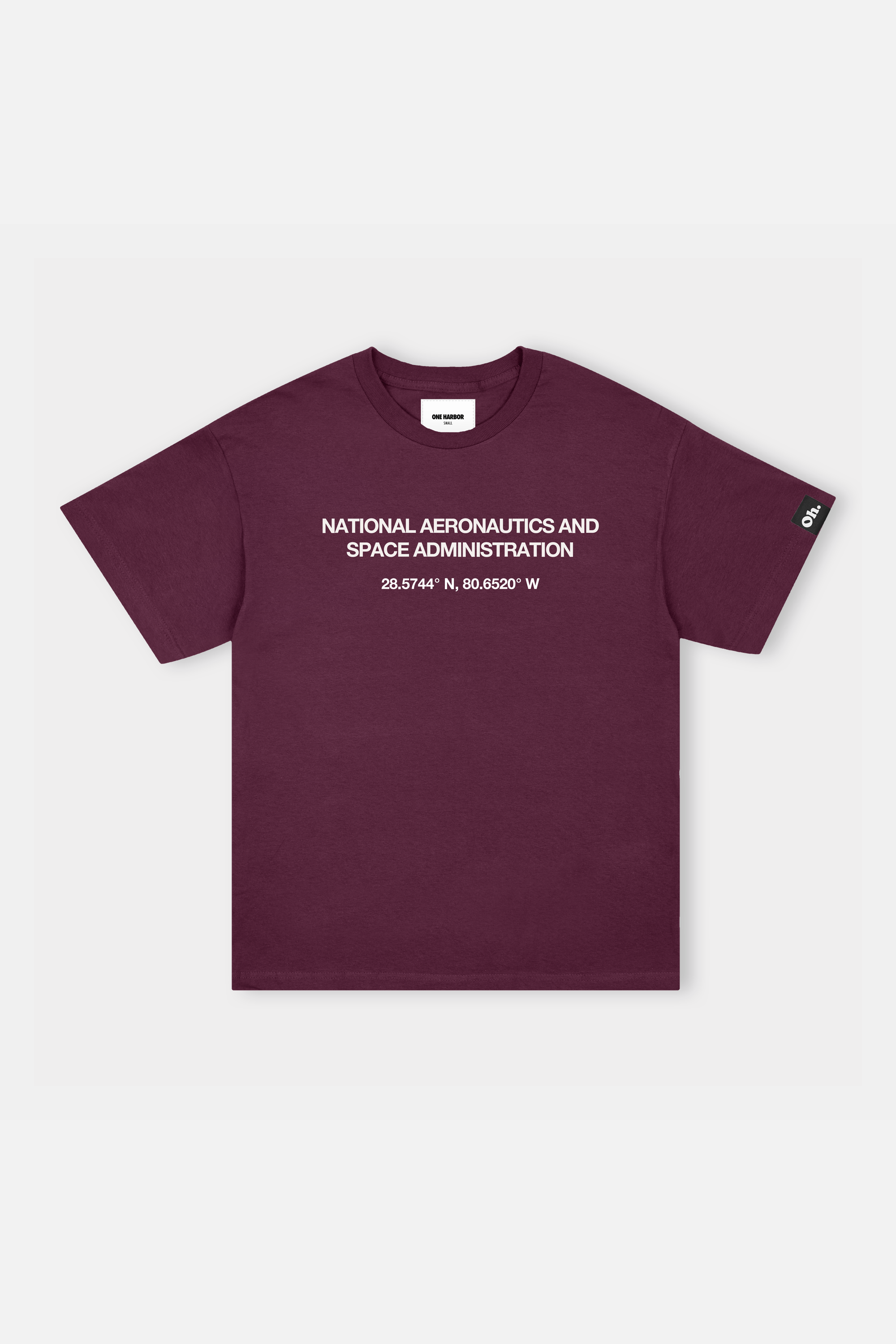 NASA Printed T-Shirt Maroon - front