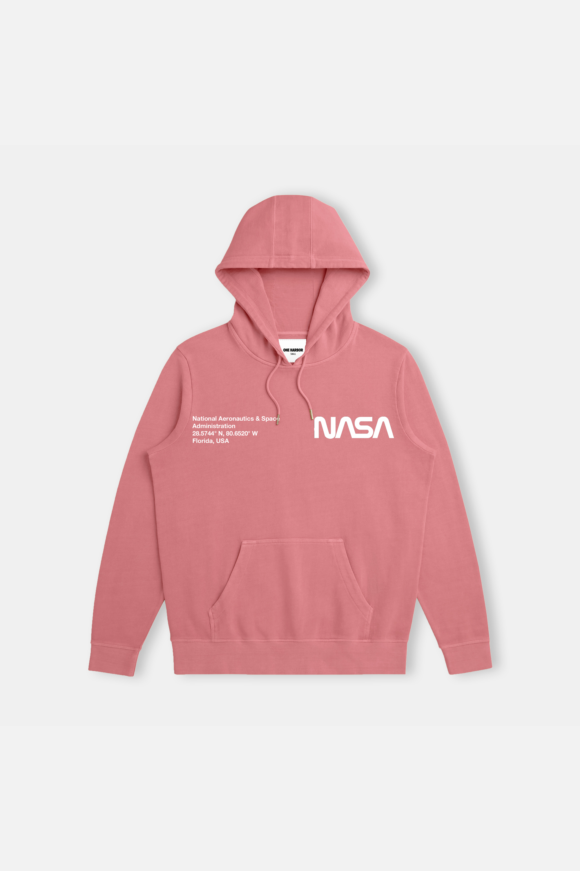 NASA Printed Hoodie Rosewood - front