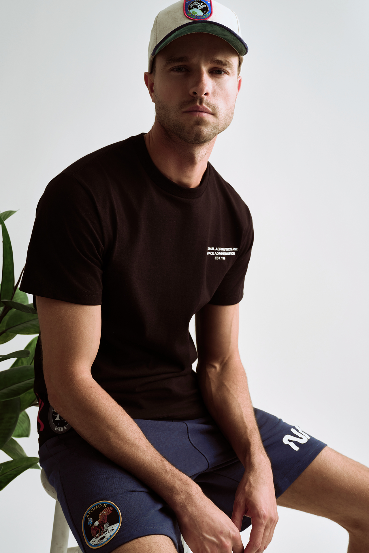 NASA Printed Shorts Navy Blue - back